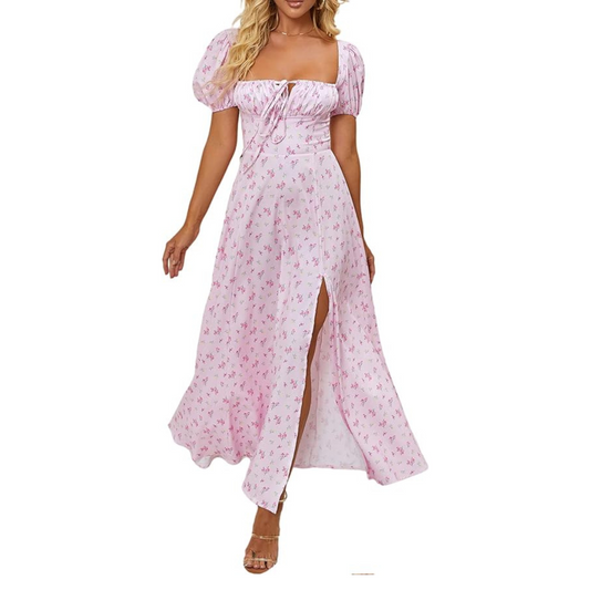 Eloha Pink Floral Milkmaid Dress