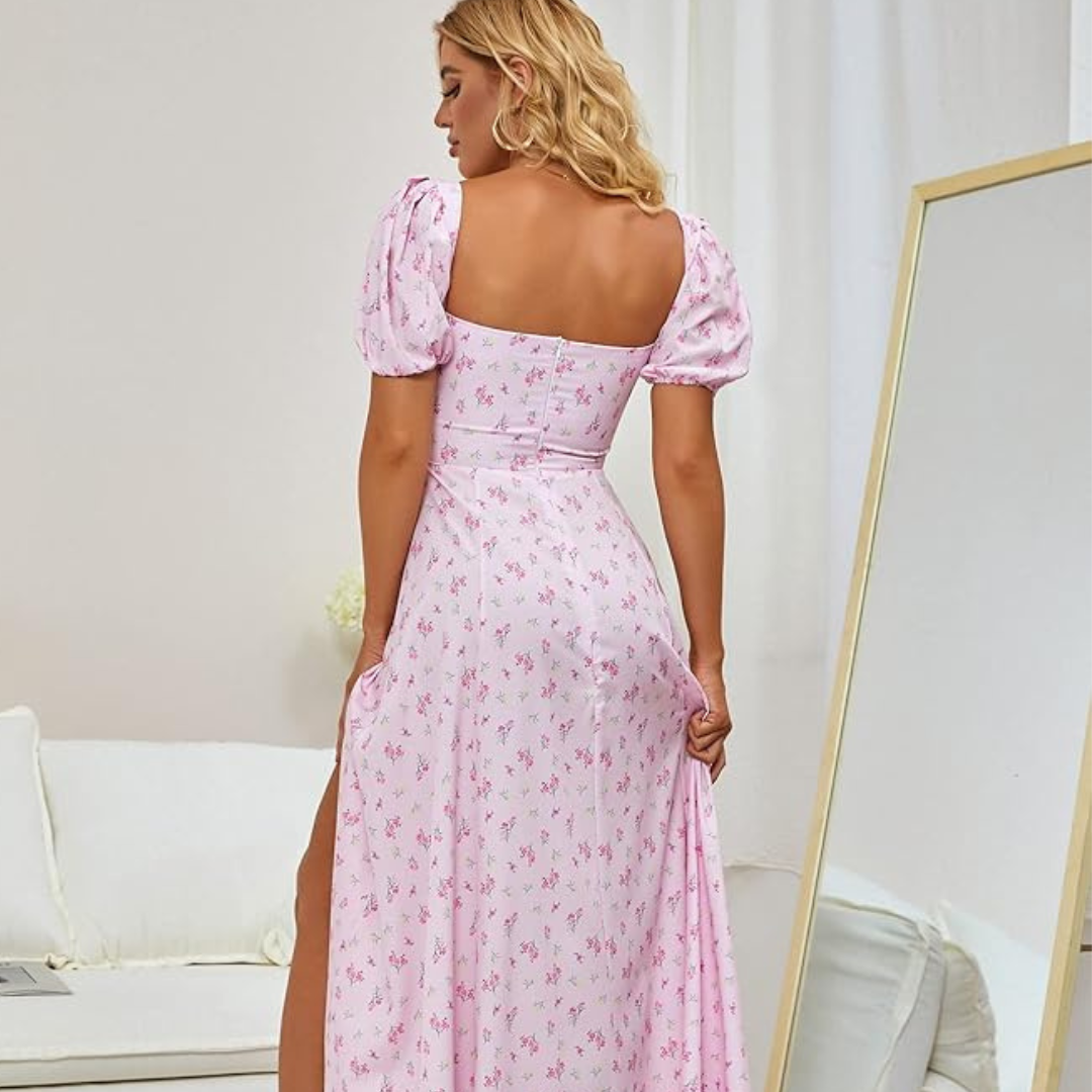 Eloha Pink Floral Milkmaid Dress